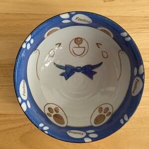 Cute Blue and White ceramic Bear Bowl